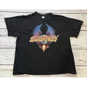 Journey 2018 Tour Mens Short Sleeve Concert T-Shirt Cotton Black Size X Large XL